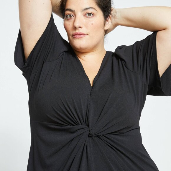 NWT Universal Standard Modiva Twist Dress Crepe Jersey PLUS SIZE 3XL 34-36 Black - Picture 2 of 4